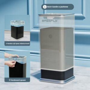 Kosh mbeturinash blu me sistem shtypjeje