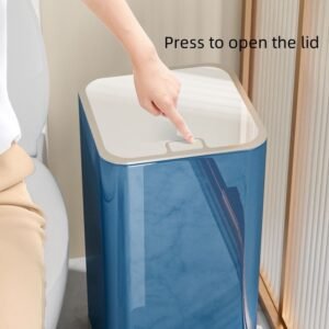 Kosh mbeturinash blu me sistem shtypjeje