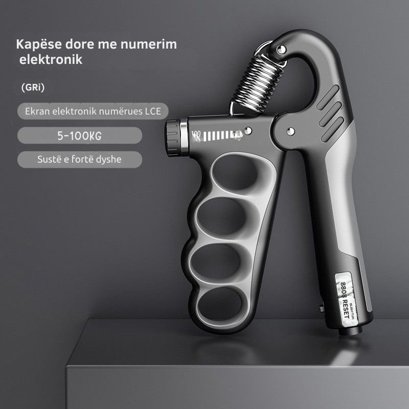 grip-strengthener-unisex-trajnues-force Kapëse dore e rregullueshme Macyo me numërim elektronik, për forcimin e duarve dhe parakrahëve